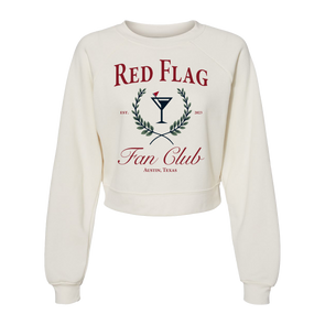 Womens Red Flag Fan Club Short Length Crewneck Sweatshirt