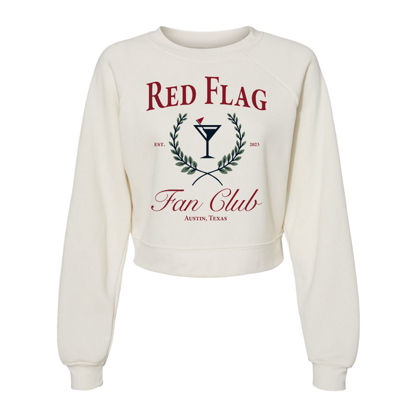 Womens Red Flag Fan Club Short Length Crewneck Sweatshirt